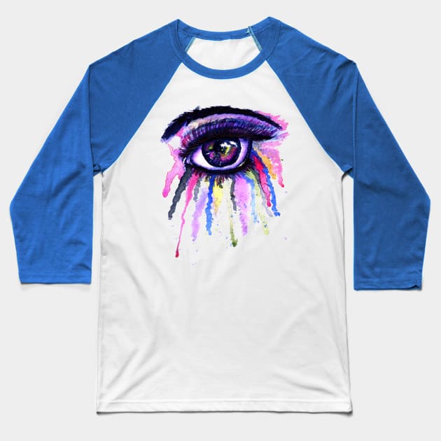 Rainbow anime eye Baseball T-Shirt by AnnArtshock